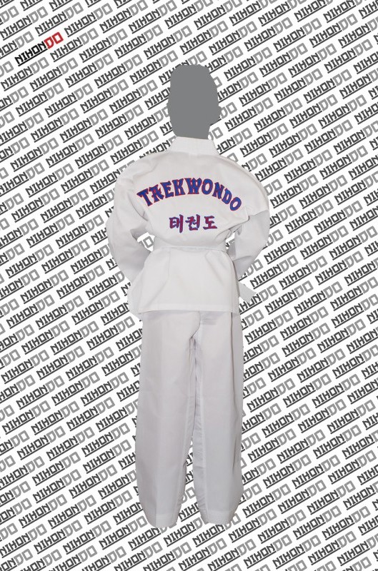 Dobok brodé Nihon do col blanc (Taille 110 à 150)