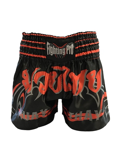 Short de boxe Thaï Noir / Rouge