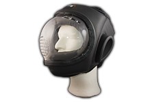 Casque noir à visière plexi perforé